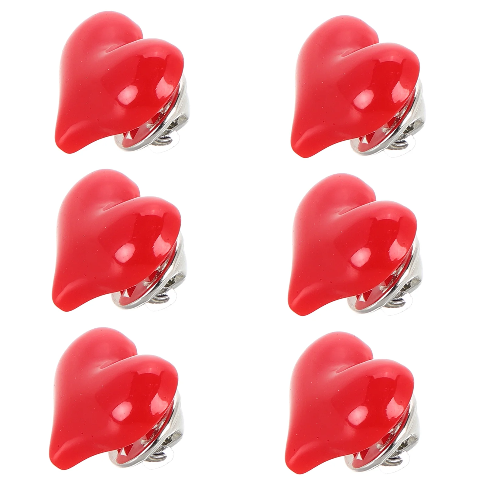 

6 Pcs Love Brooch Heart Shaped Lapel Pin Valentines Day Brooches Japanese and Korean Nurse