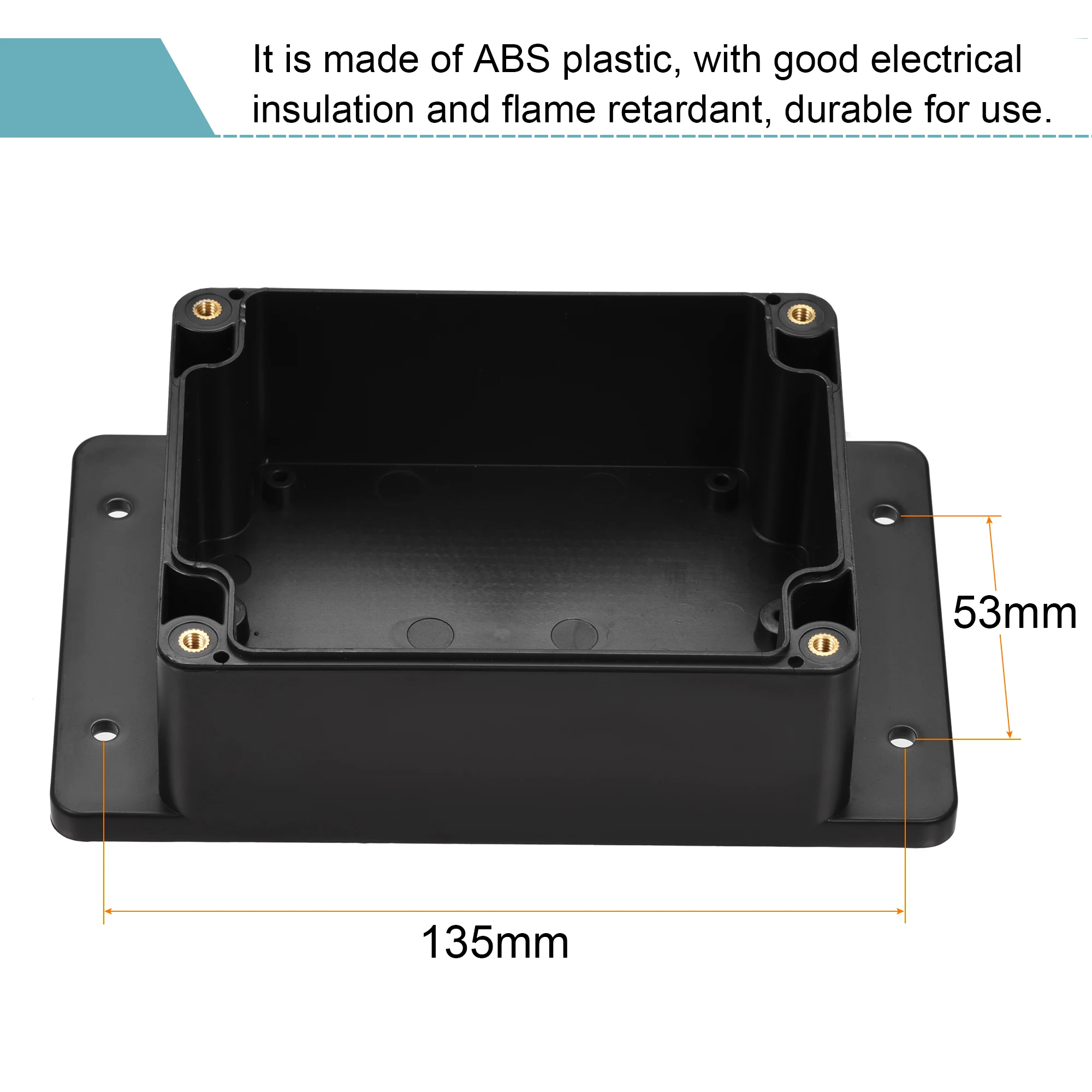 Uxcell-caja de conexiones a prueba de agua, accesorio ABS para montaje en pared, proyecto eléctrico, color negro, 115x90x55mm