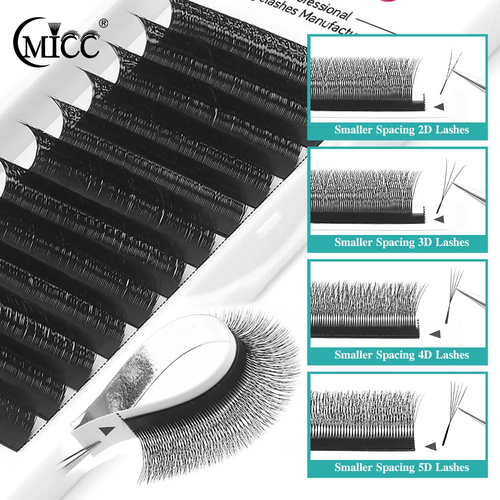 CMICC YY 2D 3D 4D W Shape Automatic Flowering Eyelash Extensions Narrow Premade Fans Natural Soft Individual Lashes Full Dense