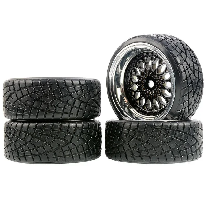 4pcs 1:10 RC Drift Wheels 12mm Hex Drift Wheels and Tires for HSP Redcat HPI Tamiya Kyosho Wltoys RC Drift Car 62mm*26mm