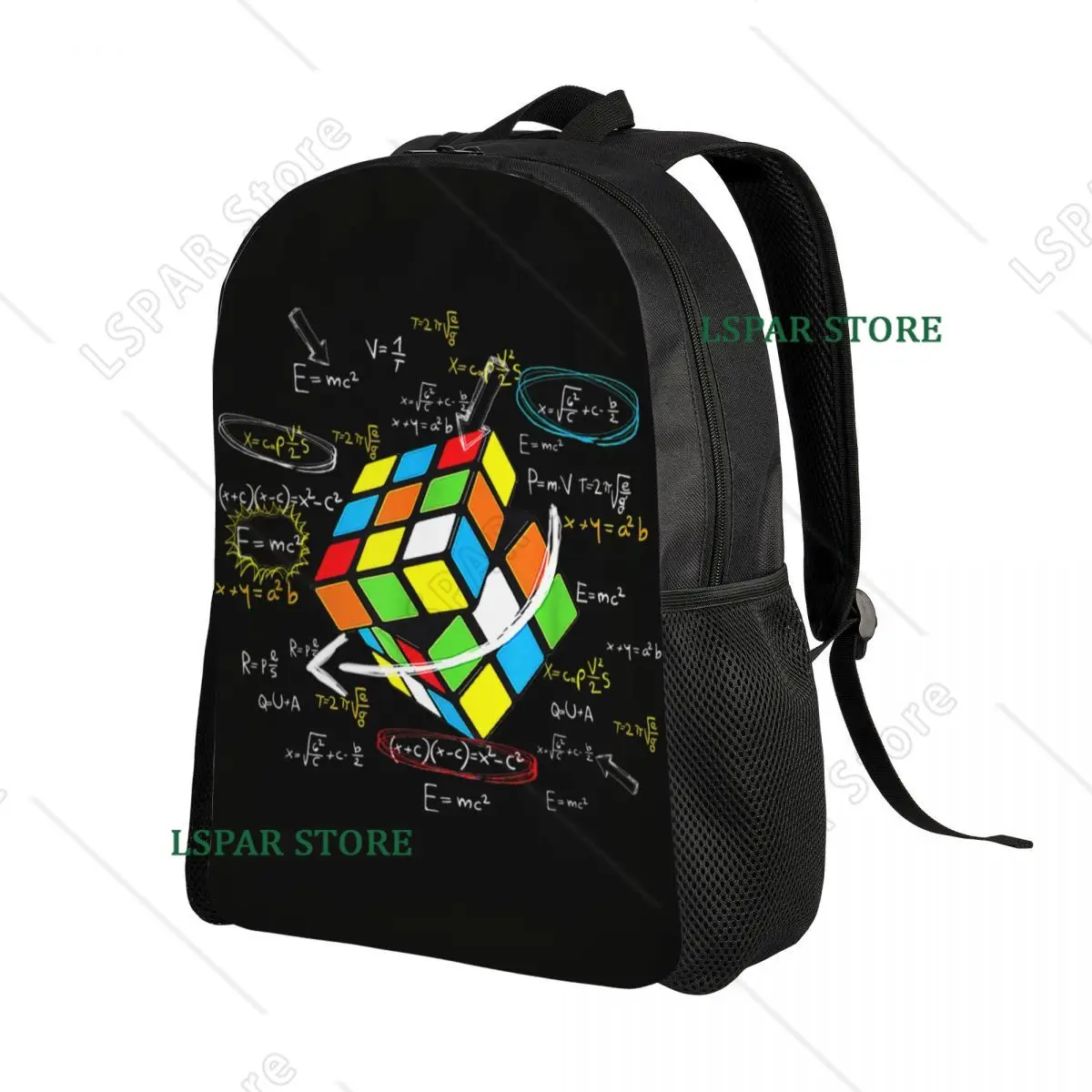 Customized Math Rubik Rubix Cube Caps Travel Backpack Women Men School Computer Bookbag College Student Daypack Bags