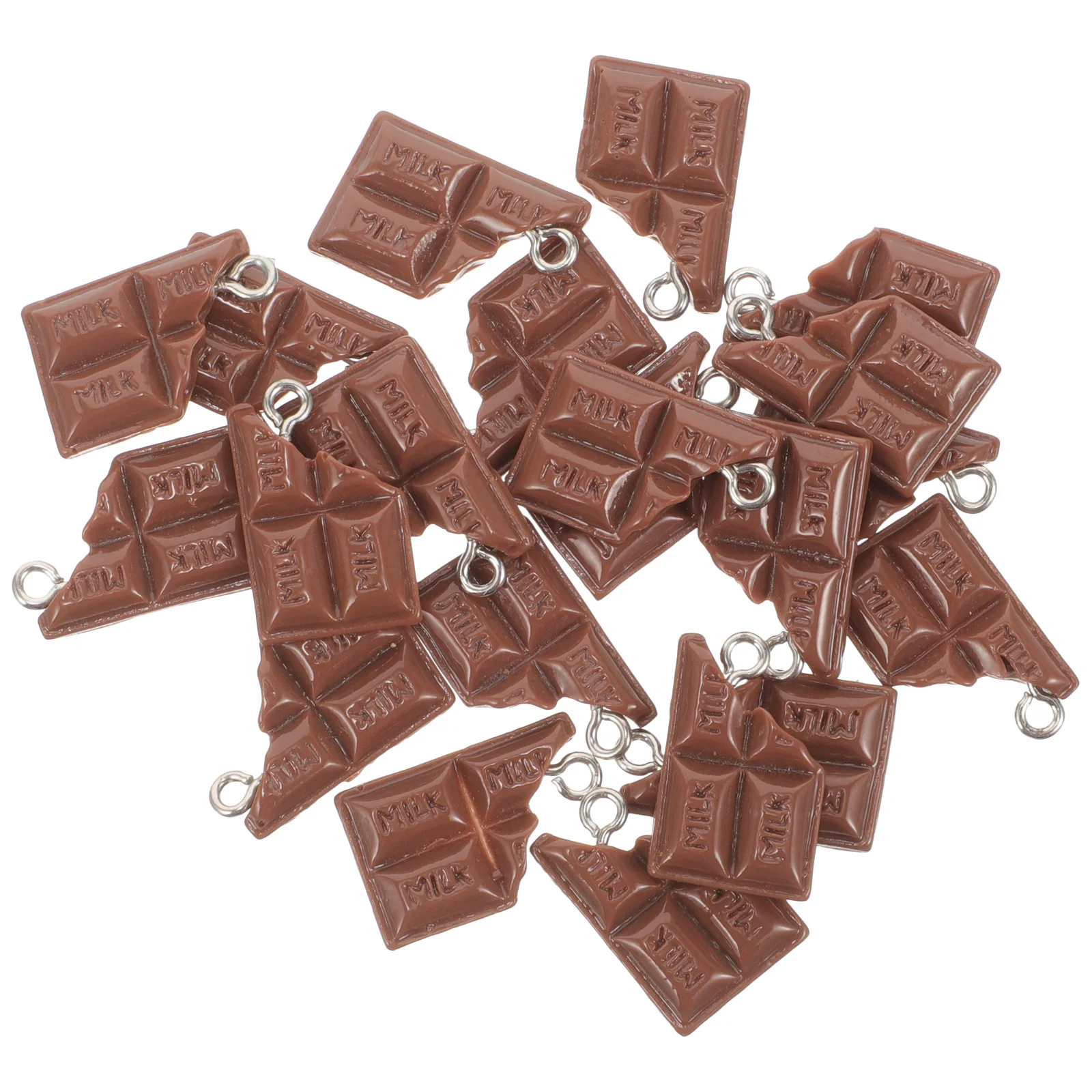 20 Pcs Chocolate Pendant Dangle Drop Charms Realistic Jewelry Accessories Vintage Necklace Findings Creative Gifts Food