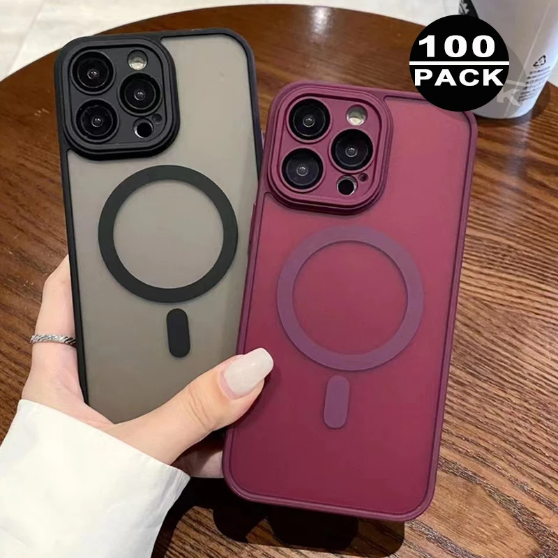 

Роскошный матовый полупрозрачный магнитный противоударный чехол для телефона Iphone 17 Air 16 Pro Max с пленкой для объектива камеры, жесткий чехол для ПК