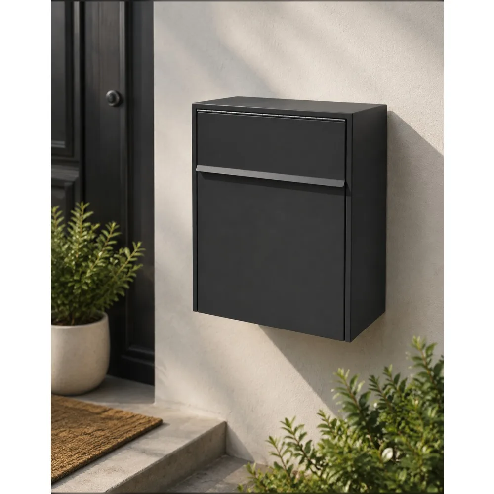 18.5x15x7.5 in Steel Wall Mount Mailbox Lockable Anti-Theft Weatherproof Outside for Letters