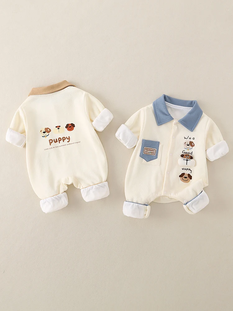 

Spring Newborn Baby Clothes Long Sve Double Layer Cartoon Rer Baby Clothes High Waist Long Pants Comfortable Soft Fabric