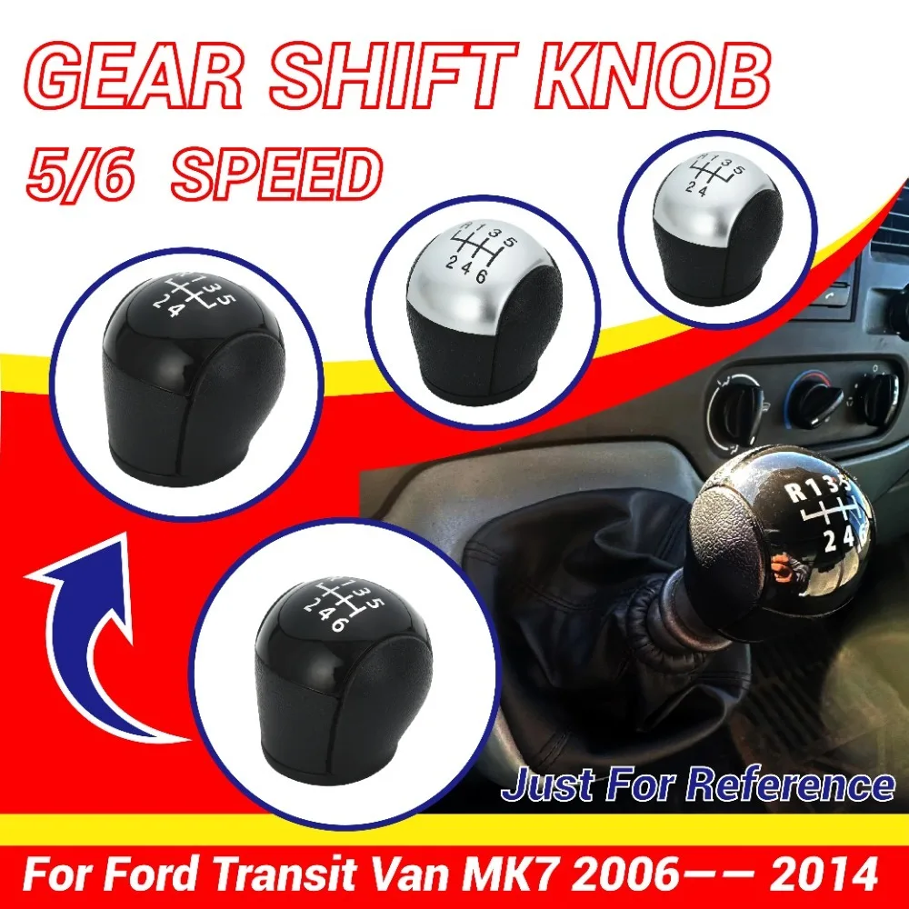 High Quality For Ford Transit Van MK7 (2006-2013) Car Styling 5/6 Speed Manual Gear Stick Shift Knob Lever Stick Black Sliver