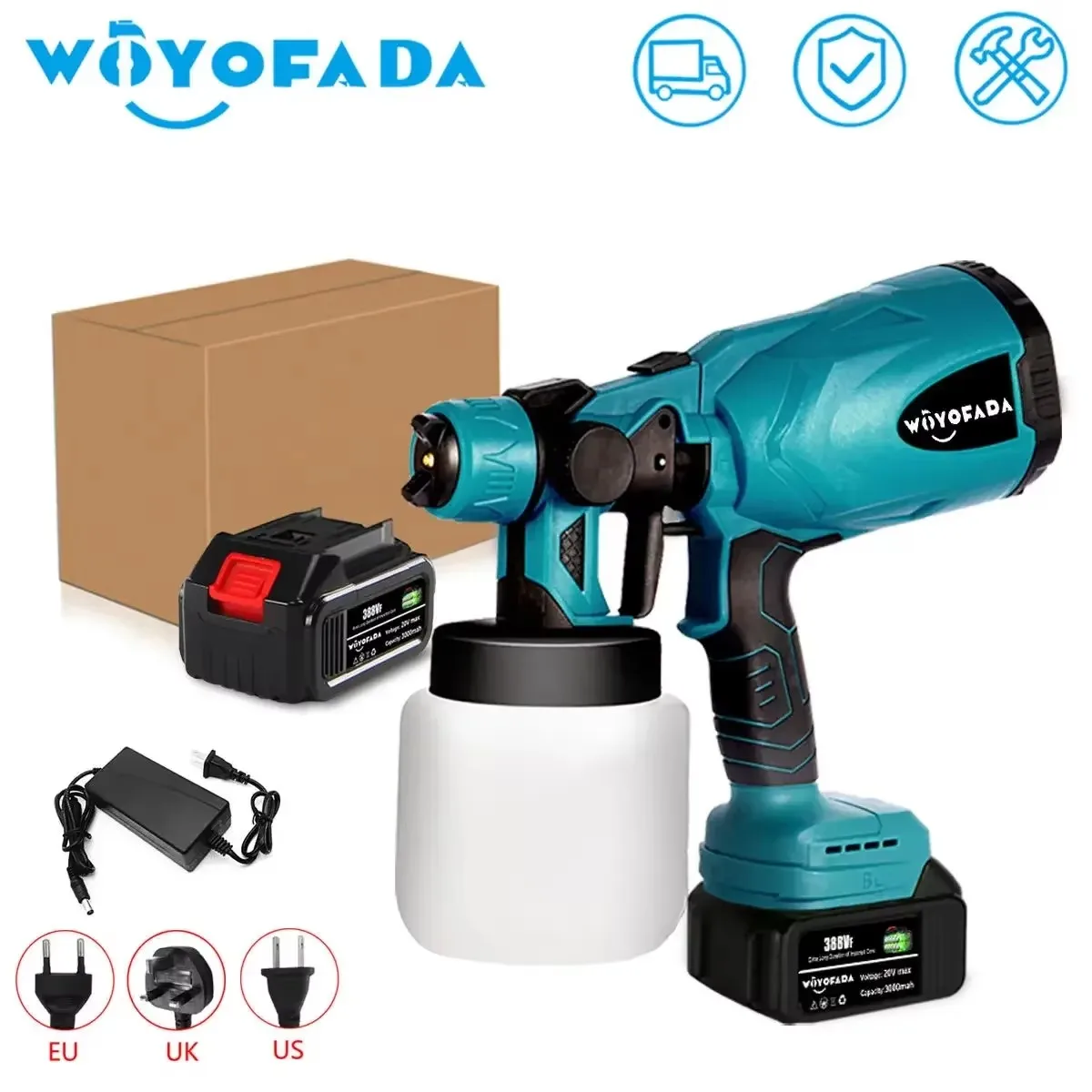 18V Electric Spray Gun Household Disinfection Sterilization Portable Paint Sprayer For Makita 18V Battery with 0/1/2 Battery