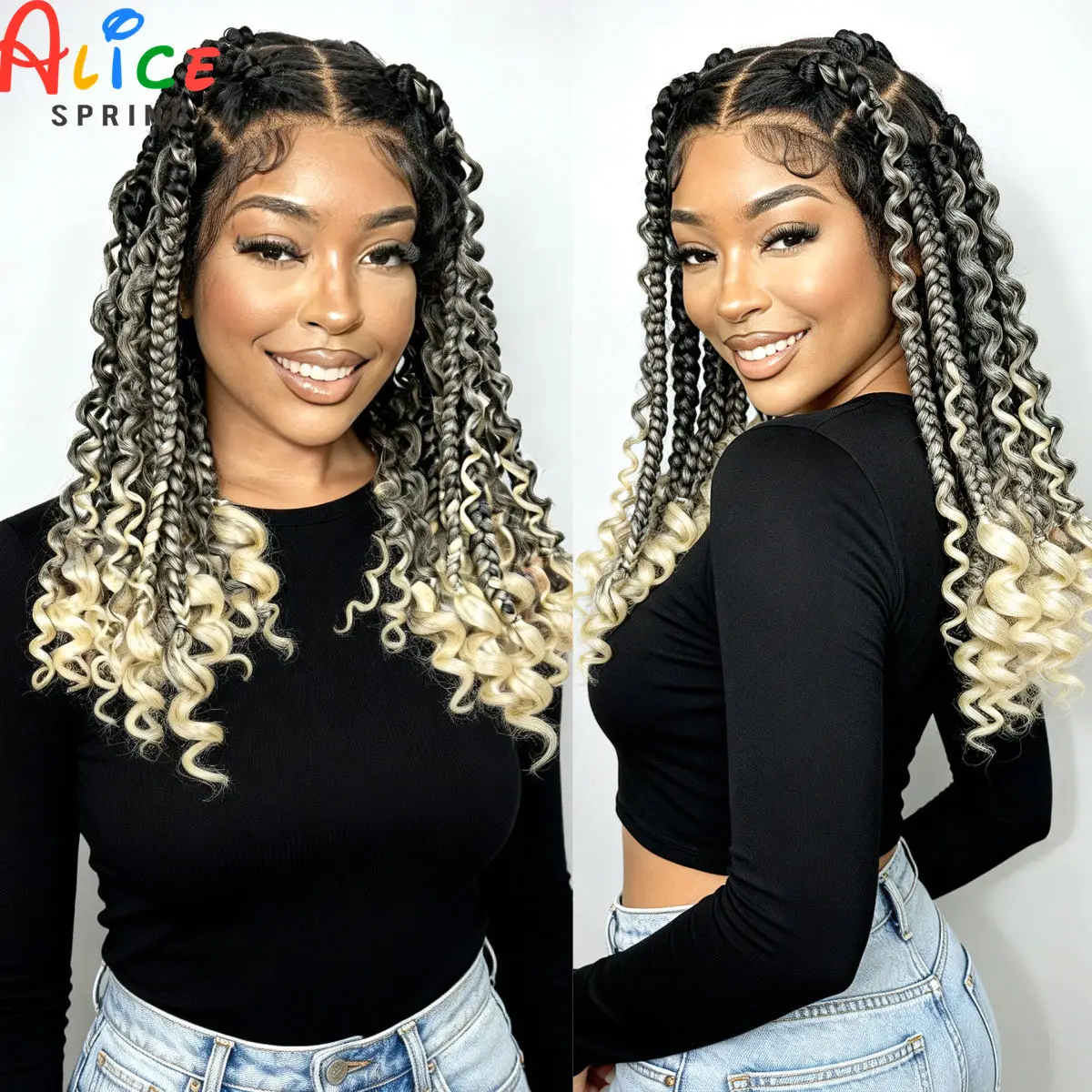 613-blonde-full-lace-box-braided-wigs-16in-synthetic-braided-lace-wig-with-wavy-ends-knotless-boho-braids-wigs-for-black-women