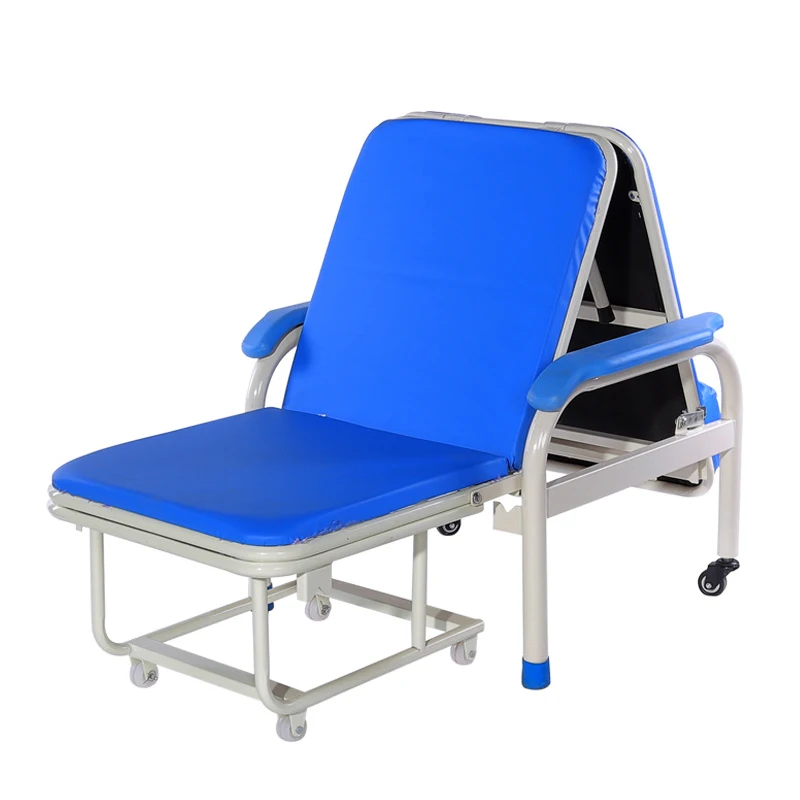 Multipurpose Portable Hospital Furniture Adjustable Nursing Accompany Folding Escort Chair