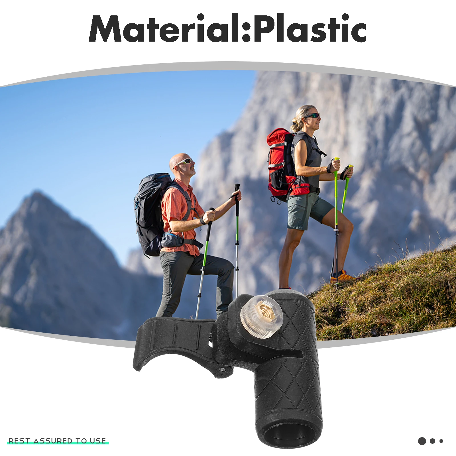 

Trekking Pole External Lock 16mm Black Durable Plastic Fastener Clip for Walking Stick Accessories Portable Replacement