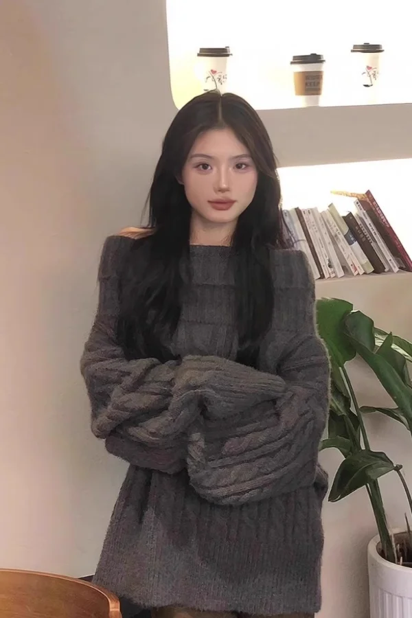 

Sweaters Jumpers Pullovers Woman Teen Jerseys Oversize Streetwear Turtleneck Back Colorful Daily Sport Warm Streetwears Leisure