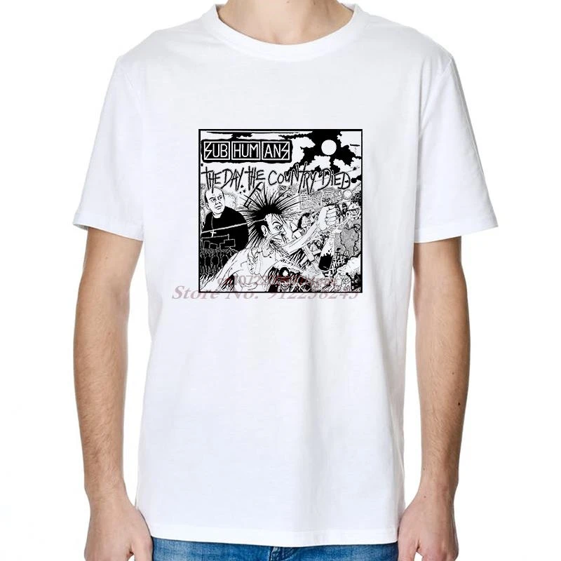 

Subhumans The Day The Country Died Rock Band Harajuku Graphic T Shirts Oversize Cotton Short Sleeve T-Shirts Mens Print T Shirt
