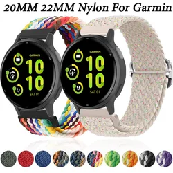 20mm 22mm Nylon Braided Solo Loop Strap For Garmin Forerunner 55 965 165 265 Sports Bracelet Wristband Garmin Venu 3/2 Active 5
