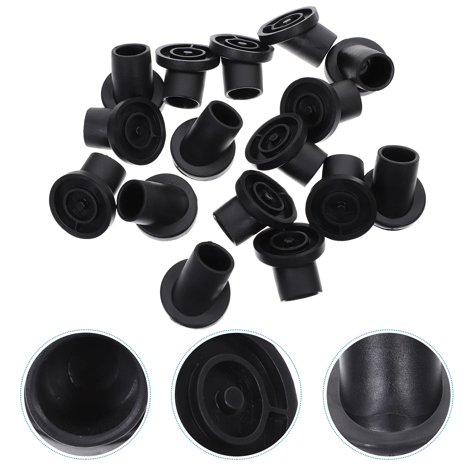 

20pcs Rubber Feet Protectors Furniture Legs Chair Stabilizers Non Slip Pads Black Anti Scratch Floor Protectors Table Leg Caps