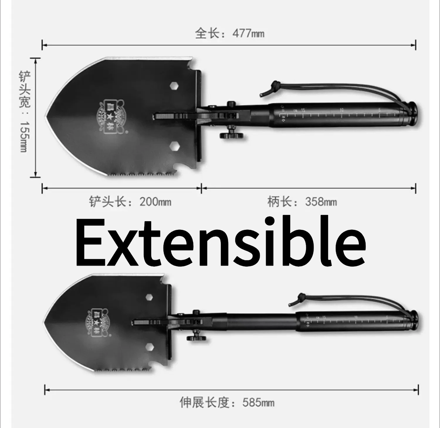 Special Steel Multifunctional Engineering Shovel Outdoor Folding Shovel Tactical Retractable Iron Shovel Garden Hand Tool