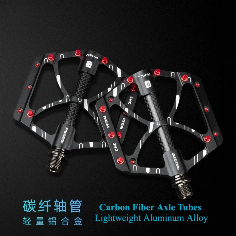 

Mountain Bike Pedals Aluminum Alloy Perin Carbon Fiber Tubes with Non-Slip Nails Bicycle Pedals Bicycle Pedals