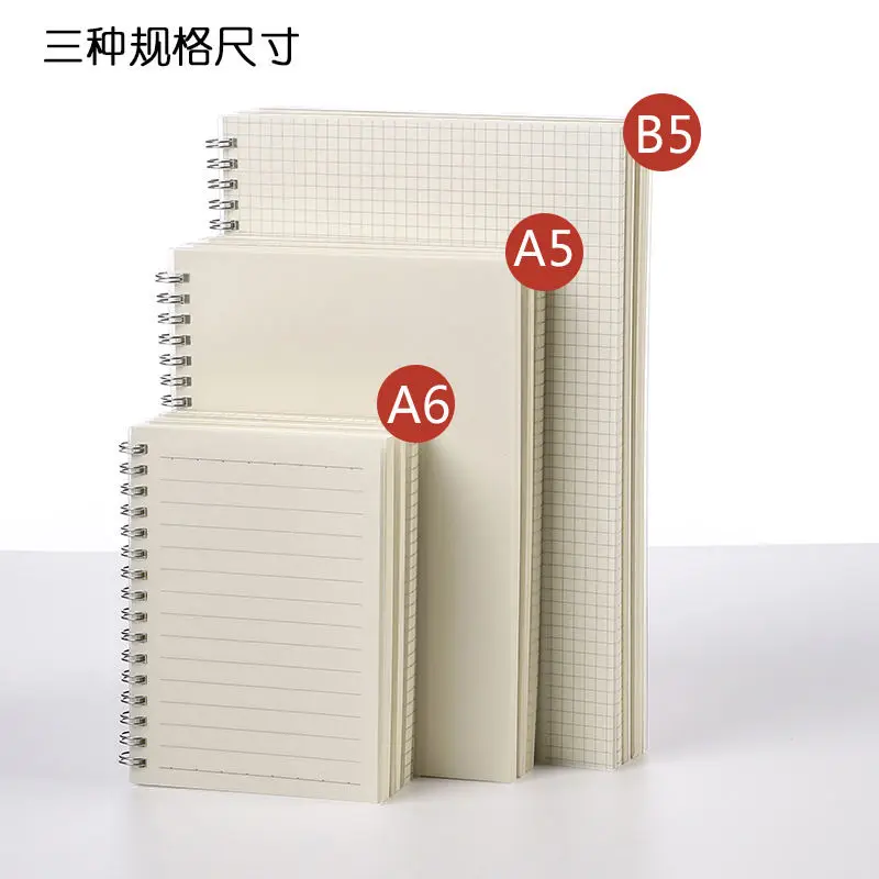 A5 Spiral Notebook Office School Supplies Drawing Sketch Notebooks Blank Dotted Line Grid Page Planner Diary Notepad Kraft Paper