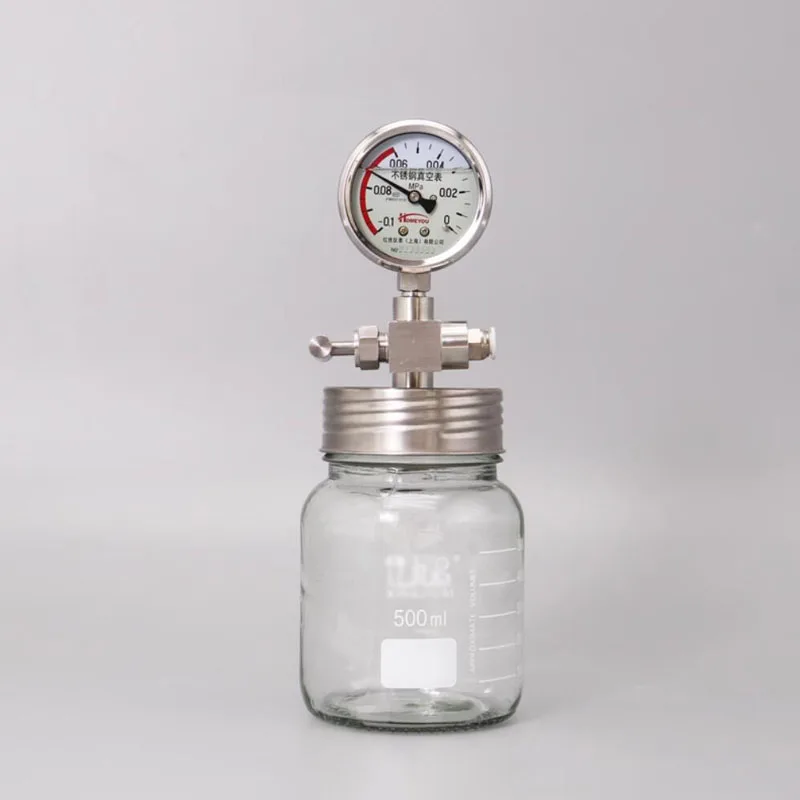 

250ml, for laboratory sample preservation, mini vacuum storage tank with pressure gauge