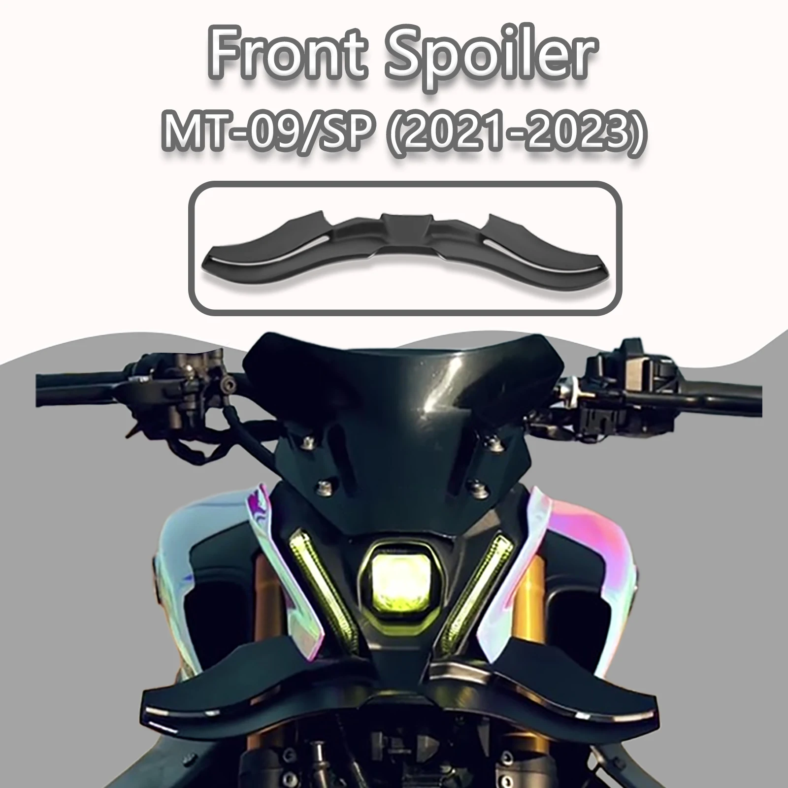 

Motorcycle Black Naked Front Downforce Spoiler Winglet Aerodynamic Wing Kit Spoiler For YAMAHA MT-09 MT09 SP 2023 2022 2021