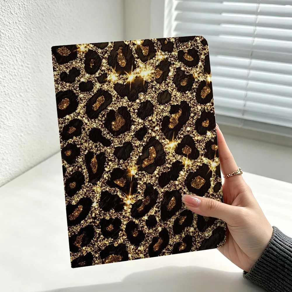 Golden Leopard Print Sparkle For Huawei MatePad MediaPad MagicPad Honor Pad 10 9 8 X10 X9 X8 Pro Soft Inch Tablet Case Cover