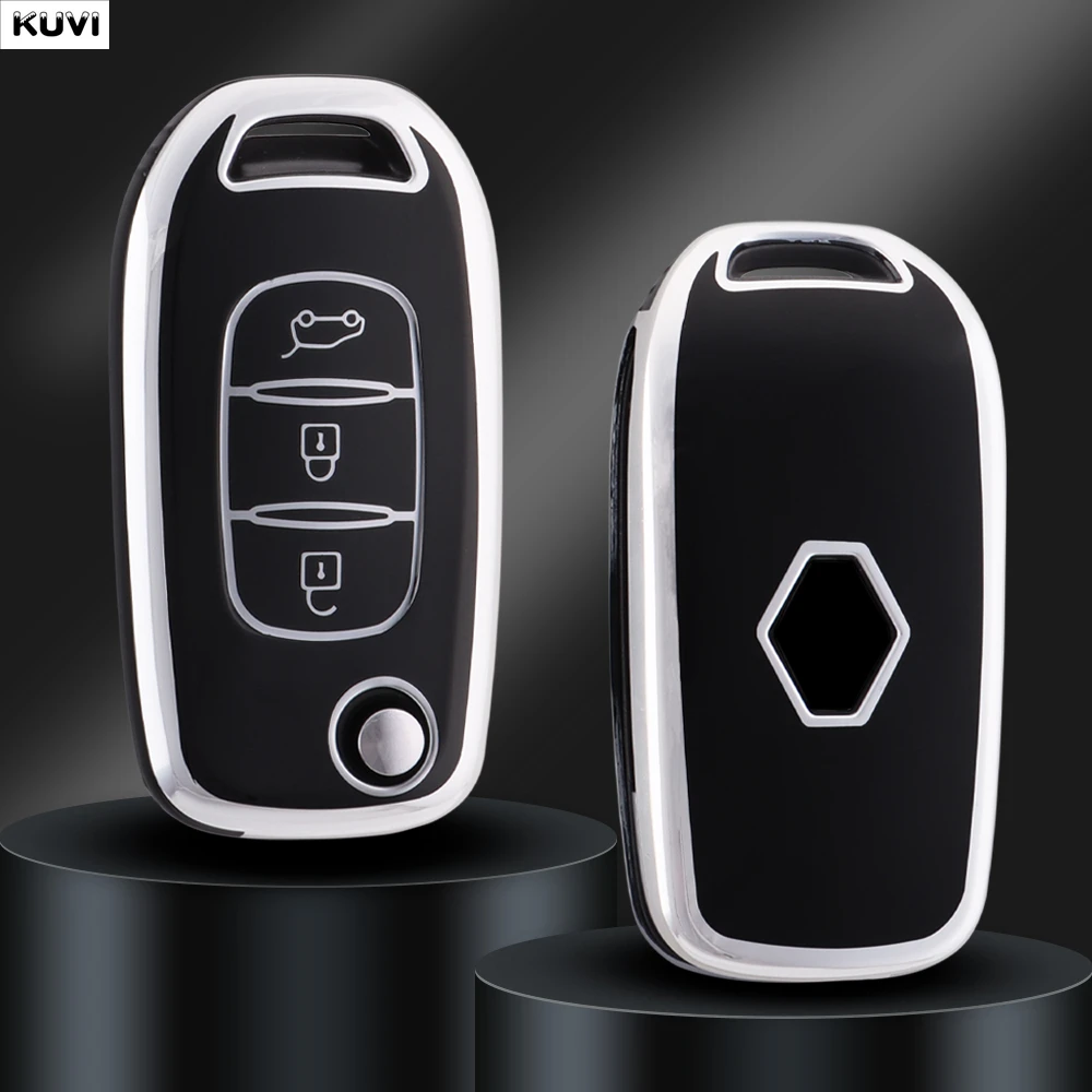 TPU Car Flip Key Case Cover Fob Shell For Renault Kadjar Captur Megane Sandero Stepway Logan Clio 5 2022 Arkana 2020 2021 Kwid