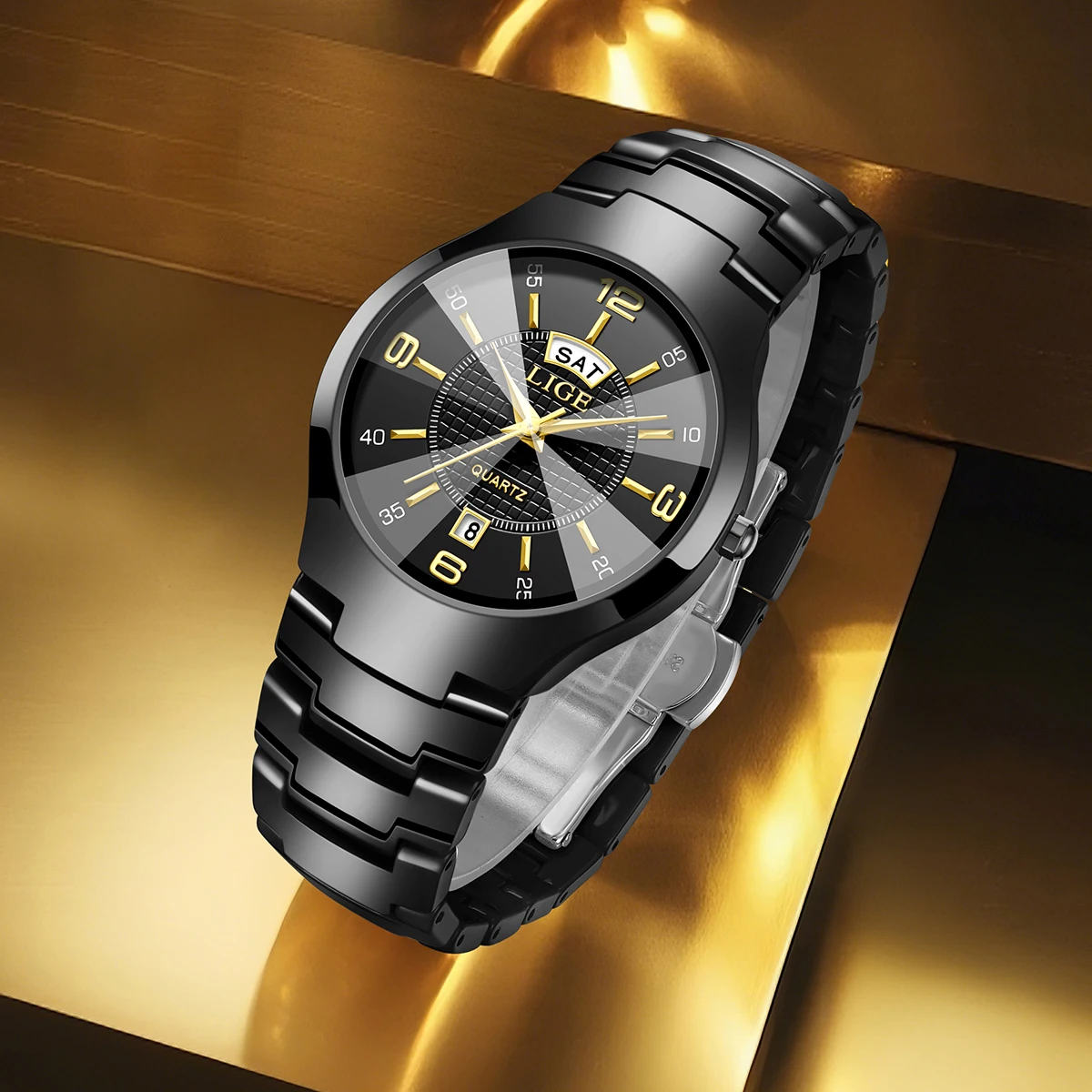LUIK Mode Elegant Damespolshorloge Luxe Keramiek Band Auto Datum Week Waterdicht Kleine Wijzerplaat Quartz Horloges voor Vrouw Cadeau