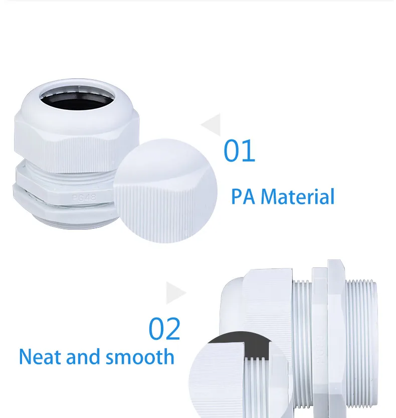 10 Stück Kabelverschraubung M-Serie Einstieg Wasserdicht IP68 M12/16/18/20/22/25 x 1,5 3–6,5 mm Nylon-Kunststoff-Anschlusshülsenverbindungen – Detail 5