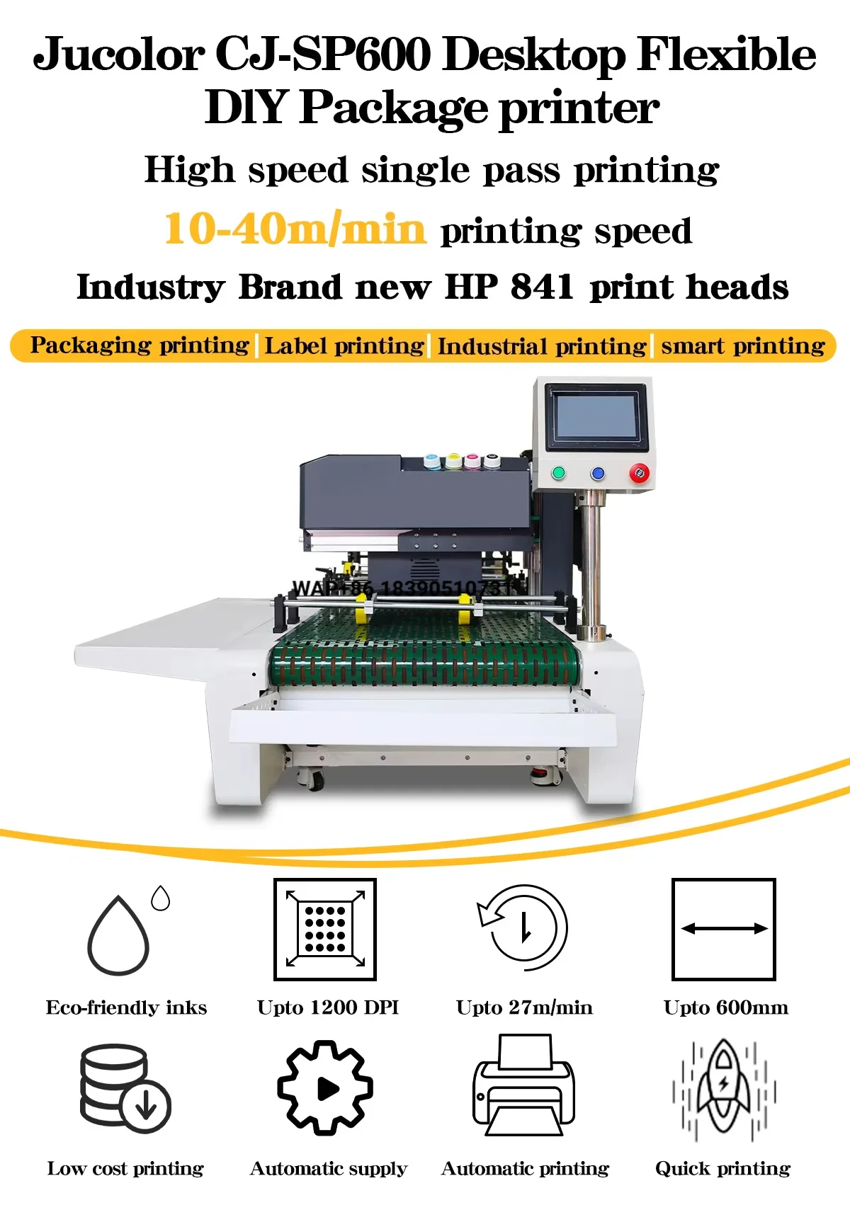 Easy Operation Digital Cardboard Printing Machine for Paper Bags Single Pass Printer for Pouch Bag Paper