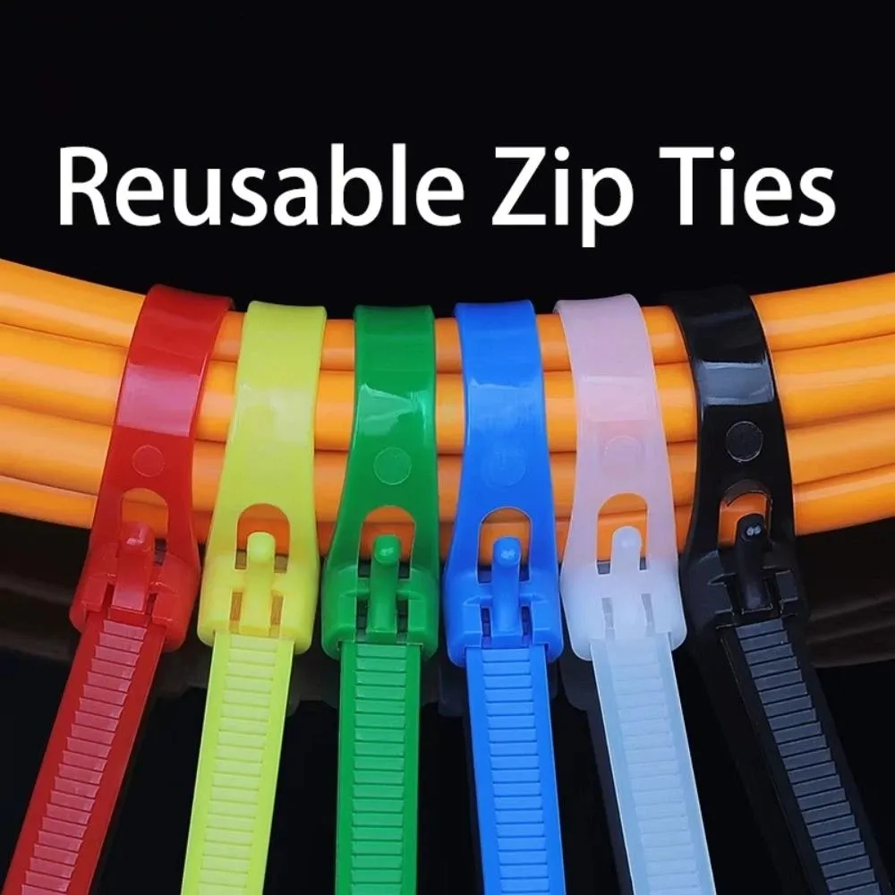 100 PCS Heavy Duty Nylon Universal Cable Tie Buckle Durable Multi Purpose Plastic Cable Ties Tool Lightweight Wear-resistant