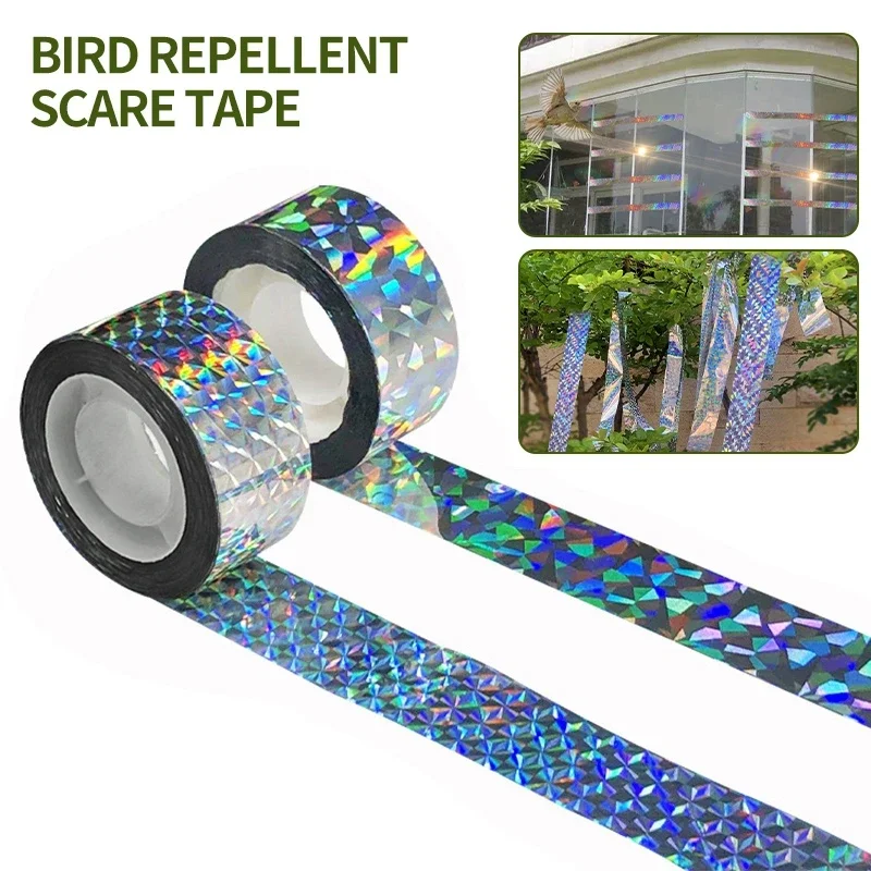 Laser reflective bird repellent ribbon Outdoor balcony bird scaring device  Agricultural orchard bird catching colorful stripes