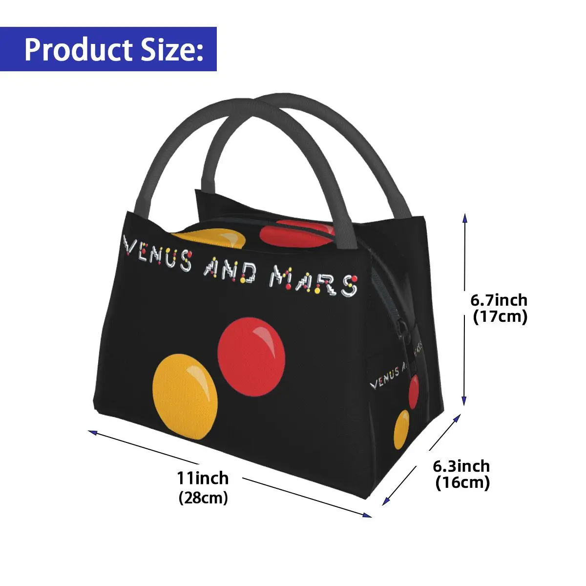 Venus And Mars Minimalist Album Cover Insulated Lunch Bag for Women Children Portable Food Boxes Thermal Lunch Box Tote