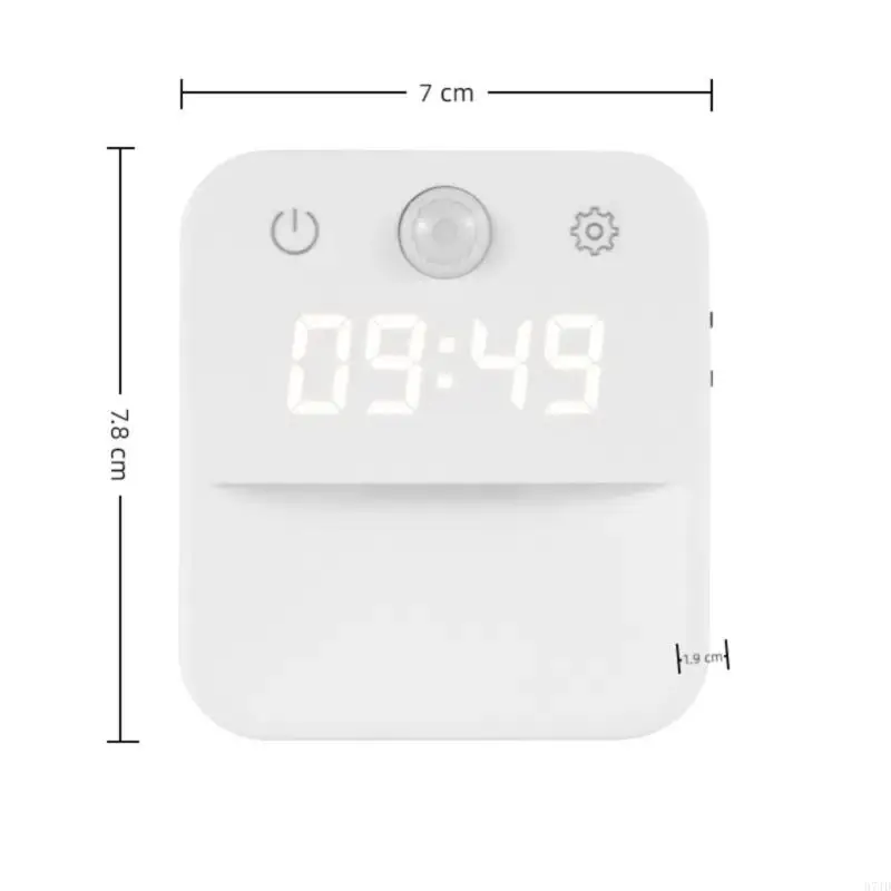 Bewegungsmelder-Nachtlicht mit Uhranzeige, 3 Farbtemperaturen, dimmbare Plug-in-Wandleuchte für Schlafzimmer, Flur, 37JD