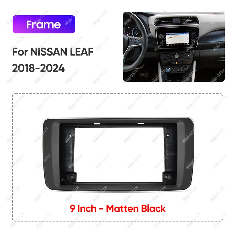 For NISSAN 2018-2024 LEAF 9INCH Car Radio Android Stereo Audio Screen Multimedia Video Player Navigation Frame Matten Black