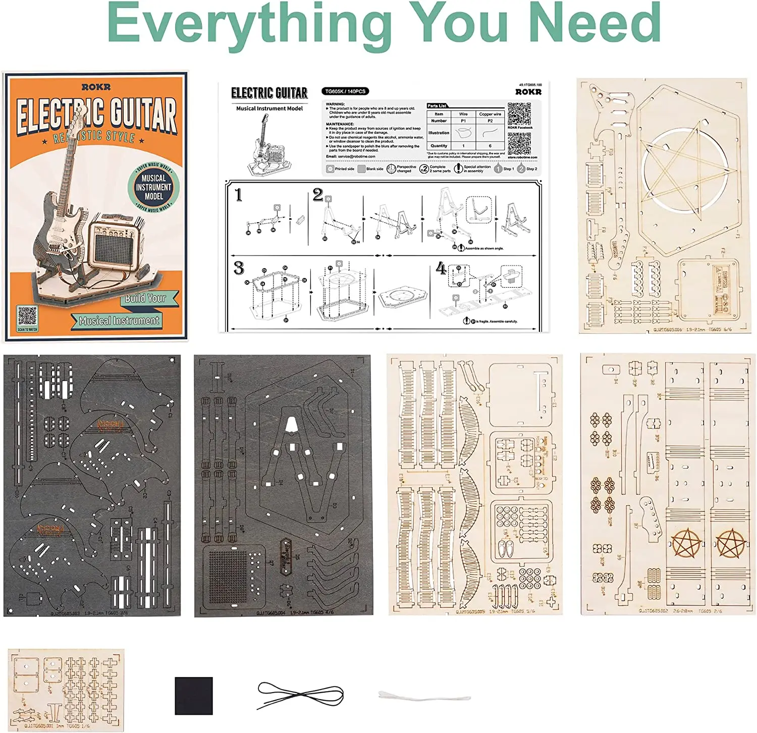 DIY 3D Instrument muzyczny drewniane Puzzle perkusja elektryczny gitara skrzypce kreatywne zabawki klocki do budowy Model prezent dla dzieci dla dorosłych