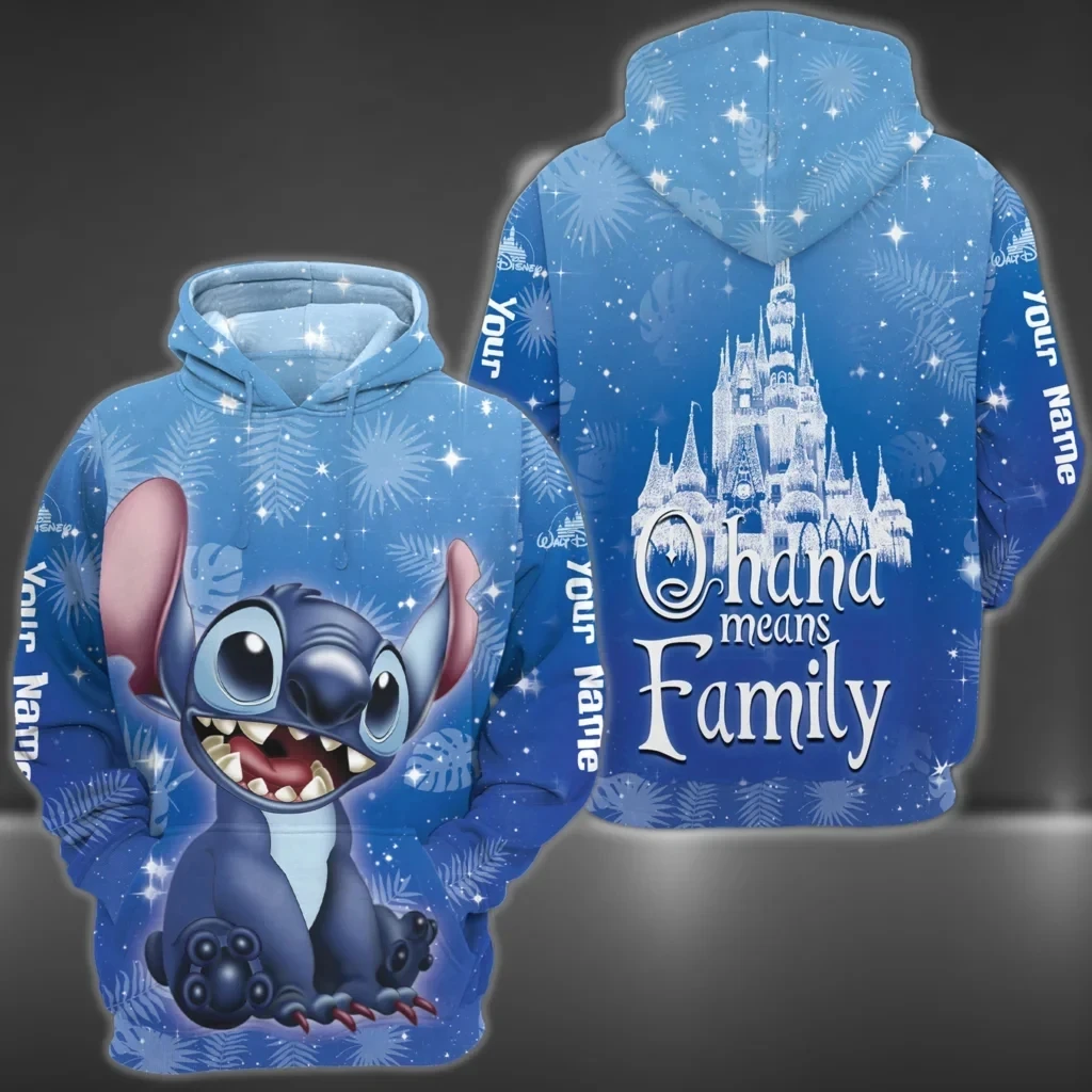 Disney-Stitch Galaxy All Over Impresso 3D Hoodie, Presente para Amigo, Stitch e Lilo