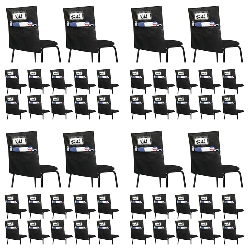 【Big deal】48 Pack Chair Pockets For Classrooms -Seat Sacks Organizer For K-2 Students, Fabric Storage Pockets For School