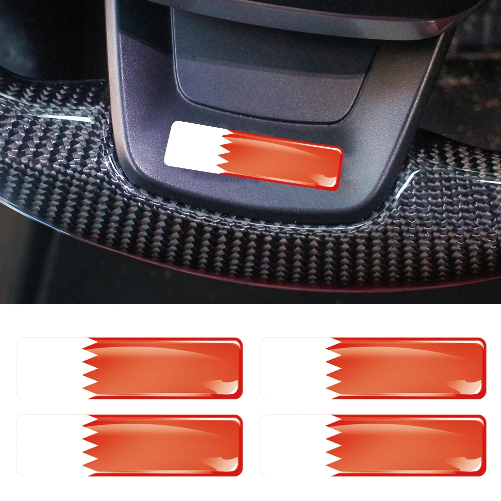 Bahrain Flag 3D Epoxy Resin Decorate Car Sticker Car Window Buttons Steering Wheel Center Console Panel Motorcycle Fuel Tank
