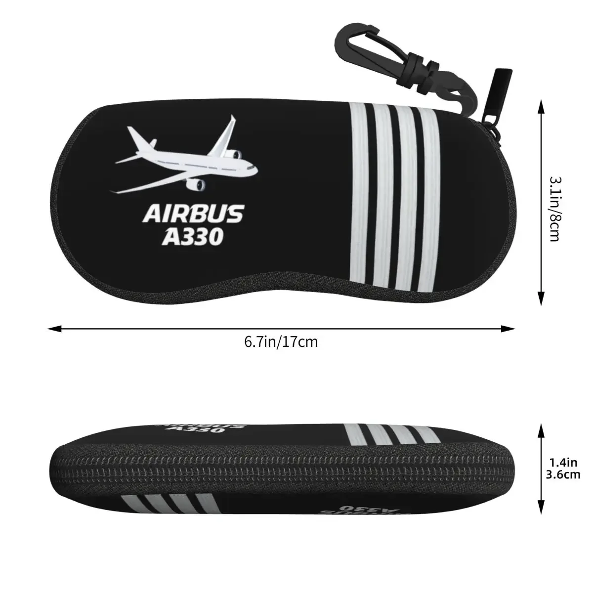 Custom Airbus A330 Captain Stripes Shell Eyeglasses Case Cool Pilot Aviation Aviator Airplane Glasses Case Sunglasses Box Pouch