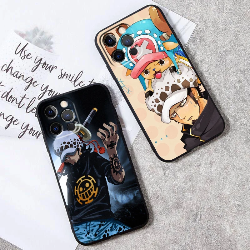 Comics One Piece Anime Luffy For iPhone 15 14 13 12 11 XS XR X 8 7 SE Pro Max Plus Mini Black TPU Phone Case