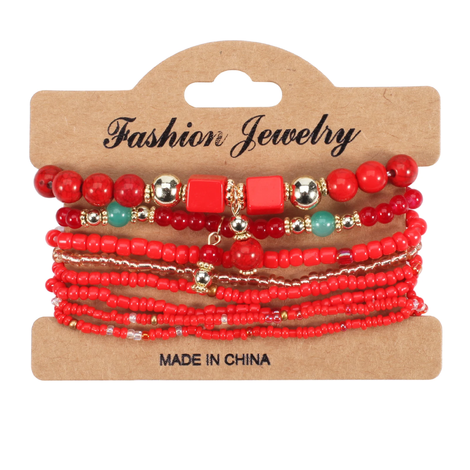 Bohemian Stackable Bead Bracelets for Women Stretch Multilayered Bracelet Set Multicolor Jewelry