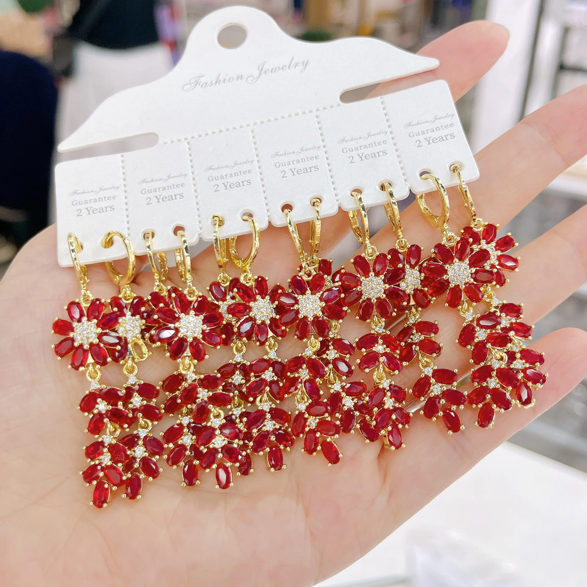 

12 пар позолоченных медных серег с цирконием, женские модные украшения, аксессуары для свадьбы, вечеринки, подарка на день рождения