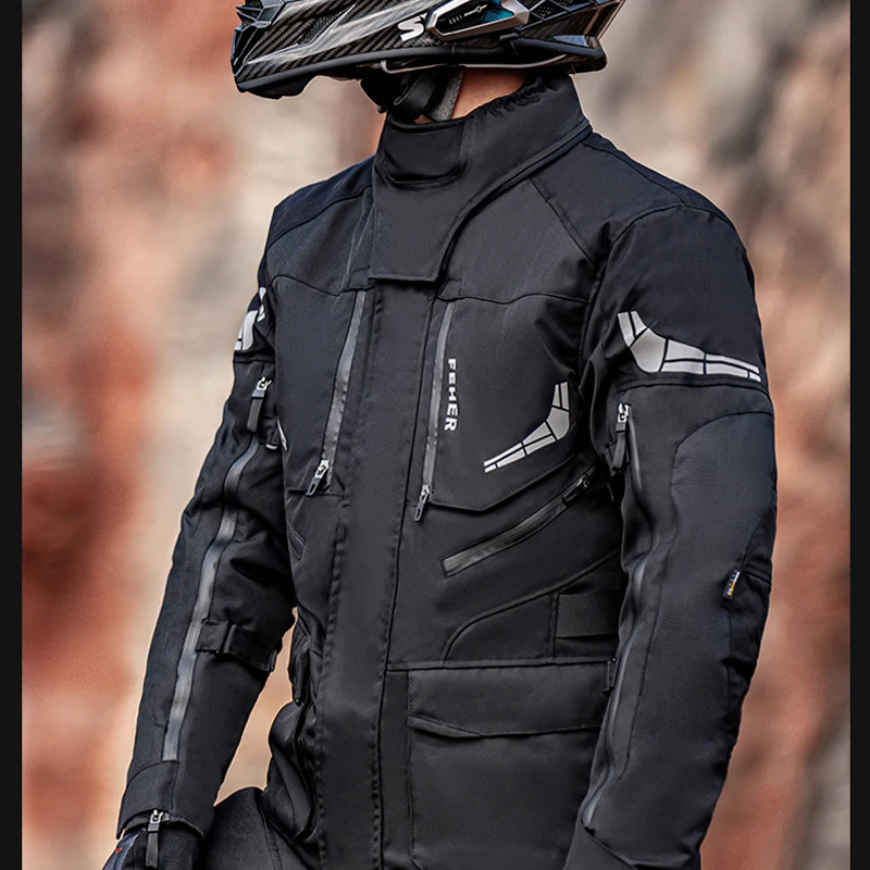 

FEHER Motorcycle Jacket Man Riding Rally Suit Night Reflective Design Waterproof Motocross Motorcycle Riding Jacket All Seasons