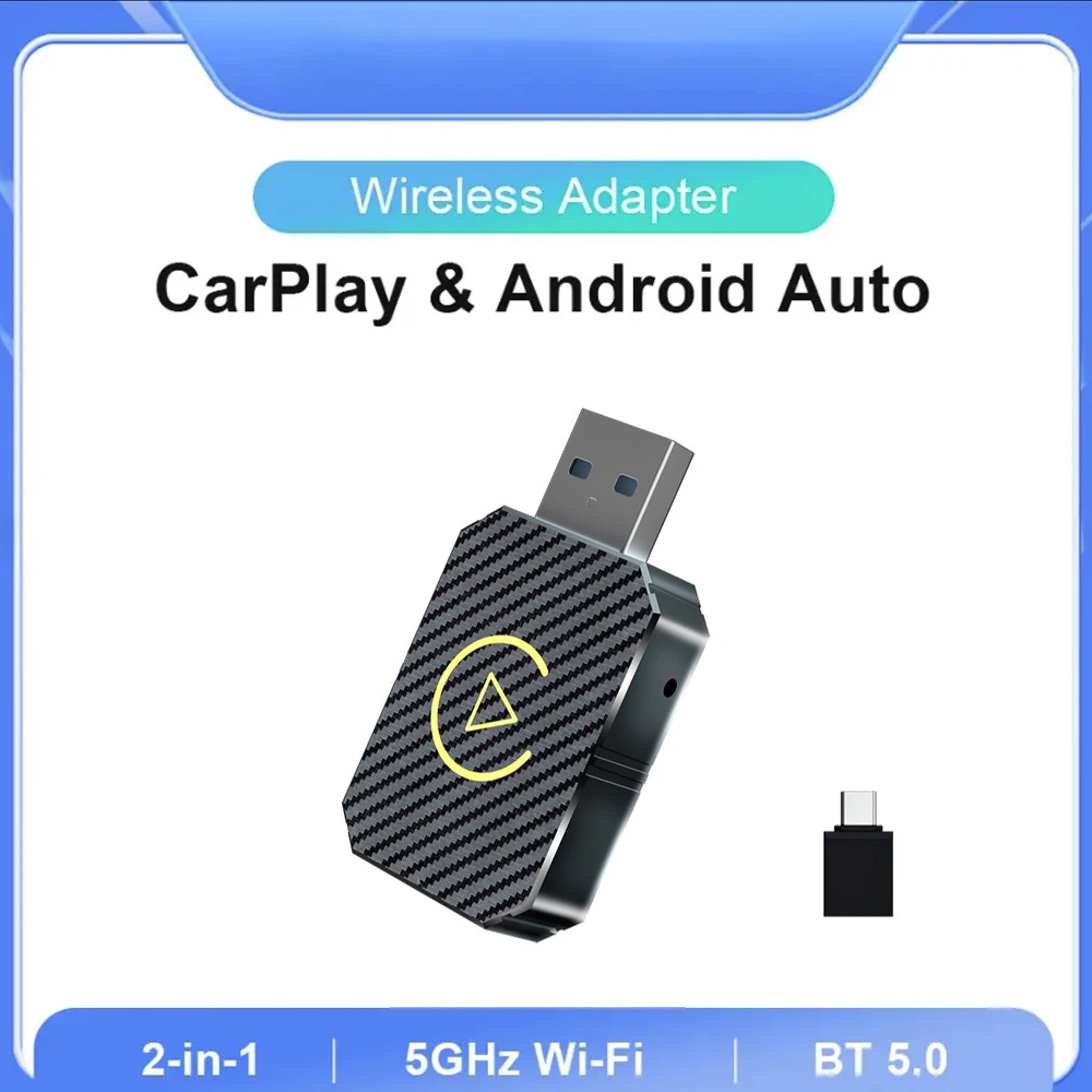 NOWY bezprzewodowy adapter CarPlay Android Auto z przewodowym do bezprzewodowego 2 w 1 Mini Car Ai Box do Audi Toyota VW Peugeot plug and paly
