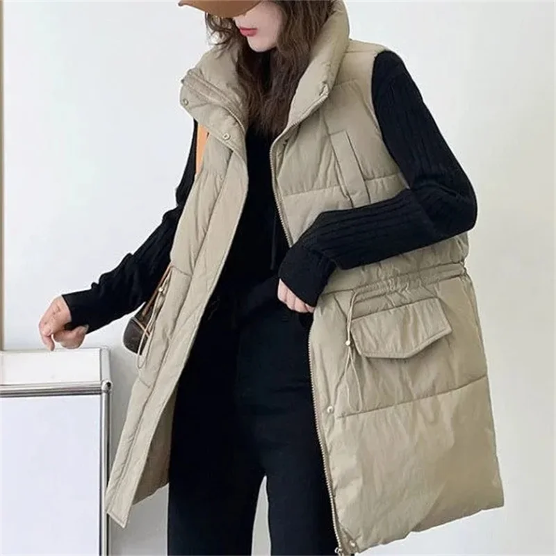 Winter Thicken Women Vest Korean Loose Warm Puffer Waistcoat For Women 2024 New Winter Sleeveless Jacket Female