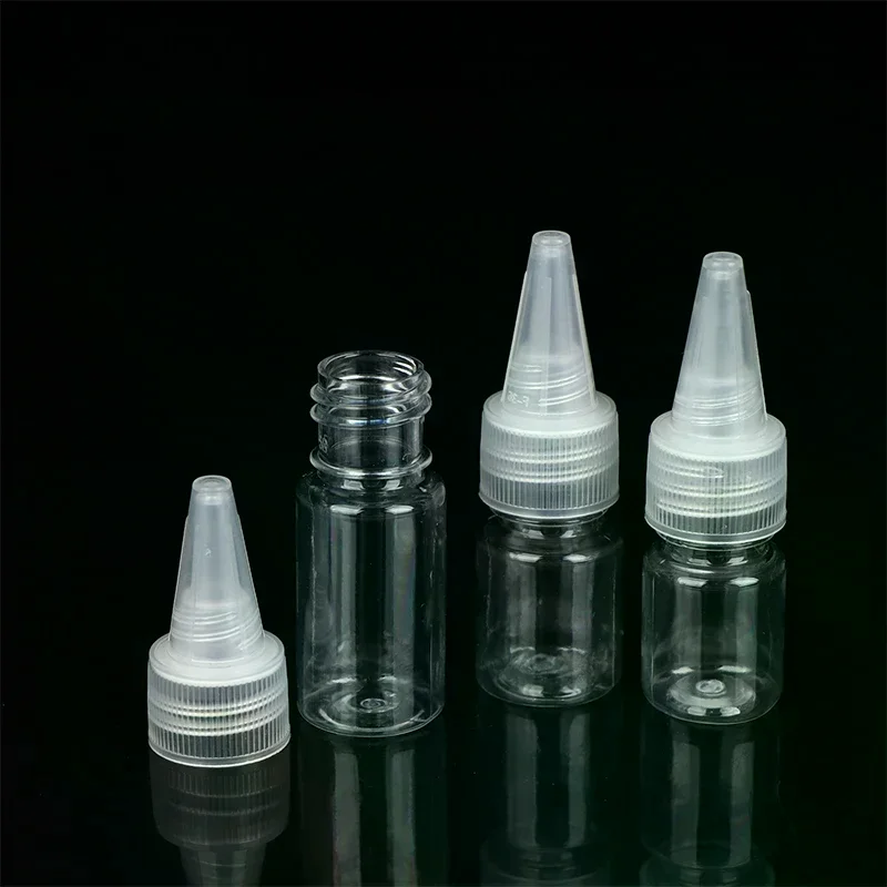 투명한 3-100ml 빈 드로퍼 병 플라스틱 리필 가능한 노즐 드로퍼 캡 포함 스퀴즈 병 타투 피그먼트 잉크 용기