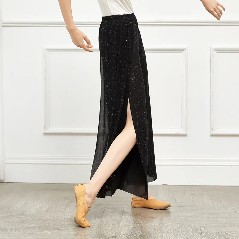 Classical dance practice mesh pants side teacher body rhyme yoga modern dance art test adult split-ended elegant wide-leg pants