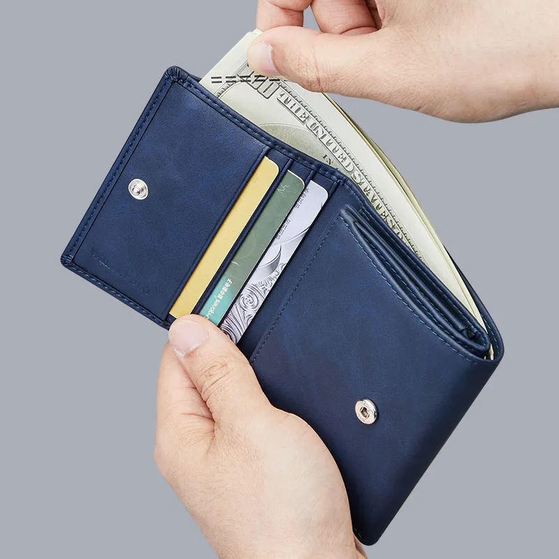 Leisure men's wallet, fashionable short style card holder, multifunctional card bag, coin purse