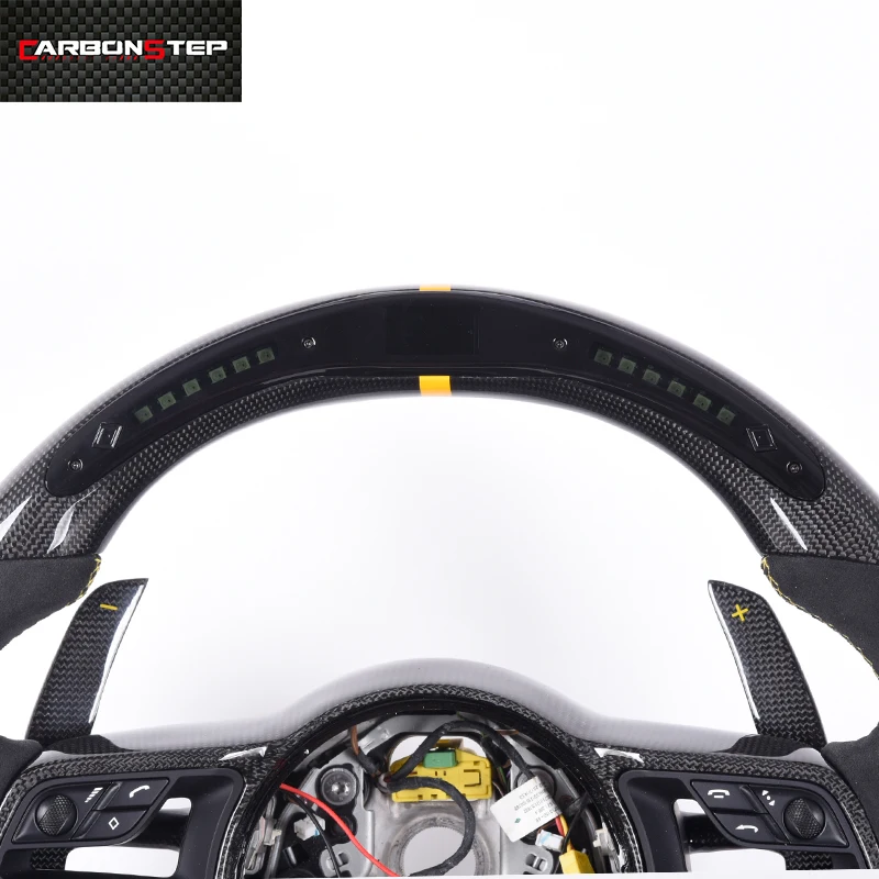 Custom Leather & Carbon Fiber Sports Steering Wheel for Porsche