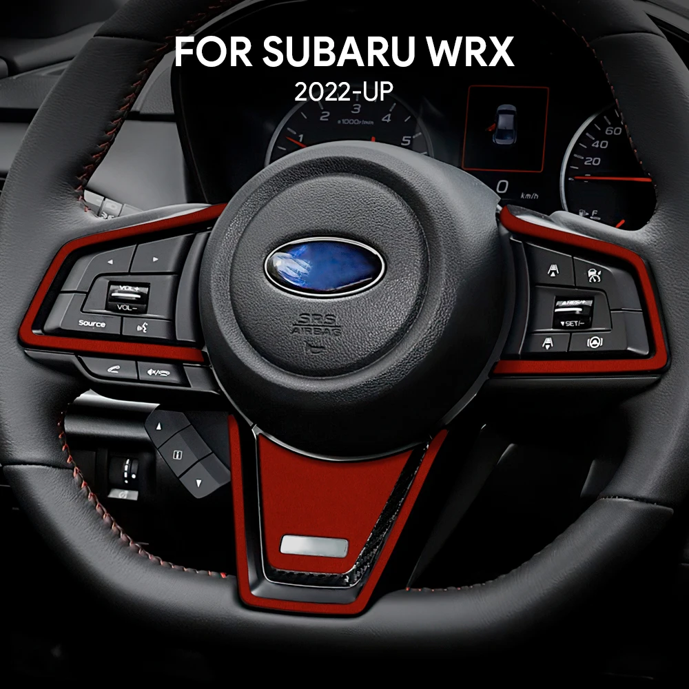 

For Subaru WRX/ WRX STI 2022 2023 2024 2025 Car Steering Wheel Center Black Red Interior Auto Accessories Top Suede Trim Sticker