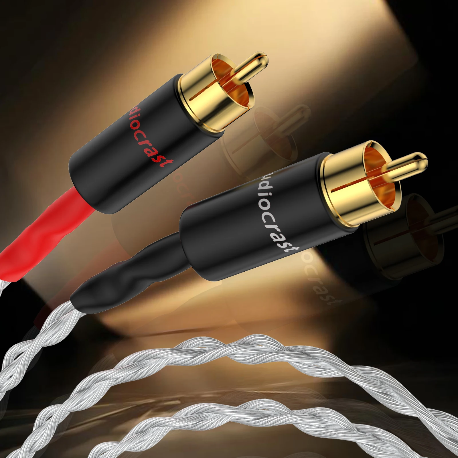

HiFi 3AG Single Crystal RCA cable audio Interconnect Cable 2RCA-2RCA With Audiocrast Gold Plated Plug for Amplifier CD Player